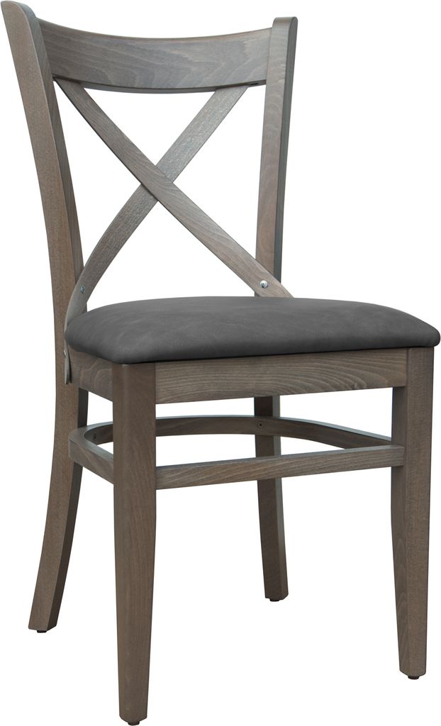 Set 2 Stühle Esszimmerstuhl Küchenstuhl Holz Buche massiv grau Polster Kunstleder Retro grau, fertig montiert. Belastbarkeit 150 kg *T010