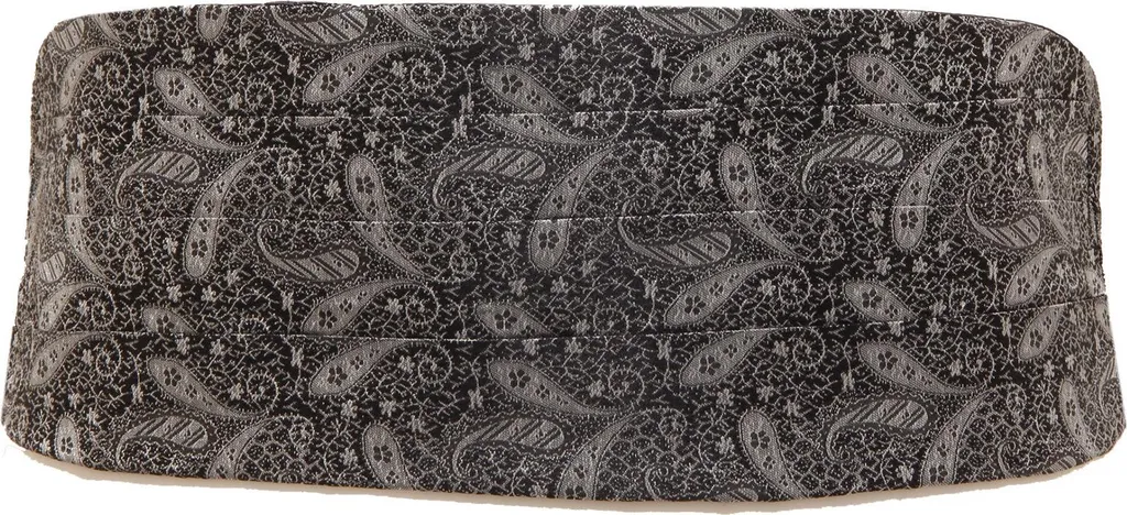 Cummerbund homme soie réversible noir et gris pour mariage et gala