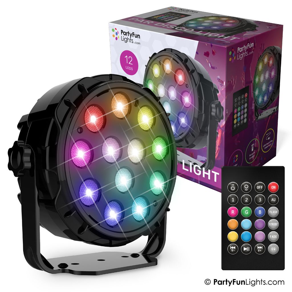 PartyFunLights 12 LED PAR Discolicht mit Fernbedienung Produktbild 