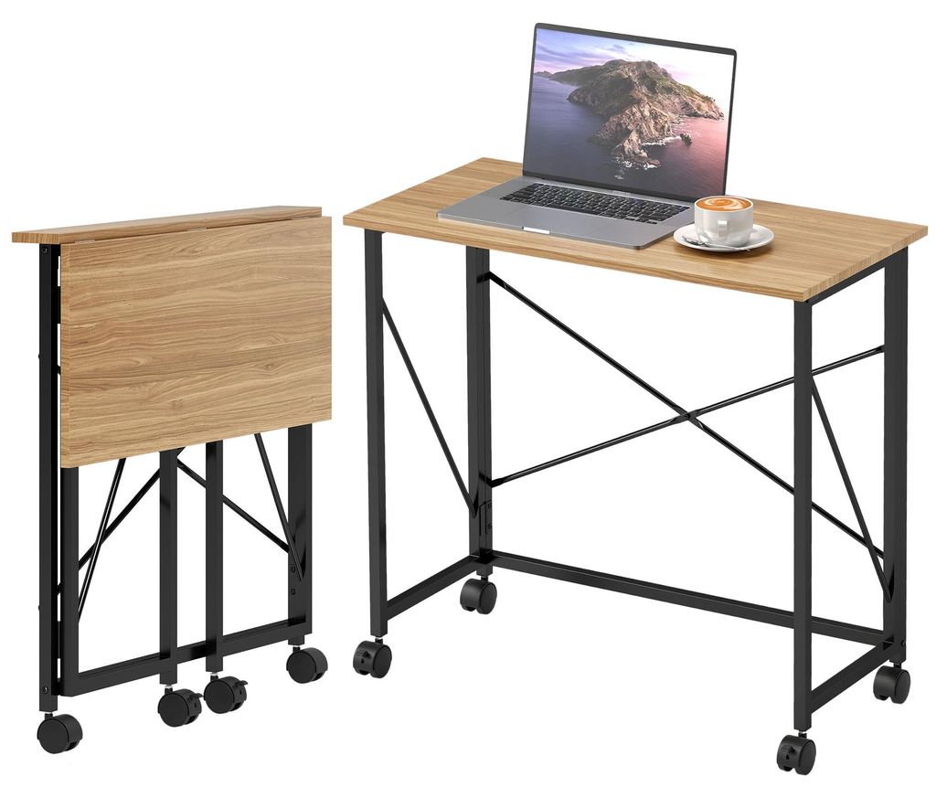 HOMCOM: Opklapbaar bureau, klein formaat, 80 cm, inklapbaar Productafbeelding 