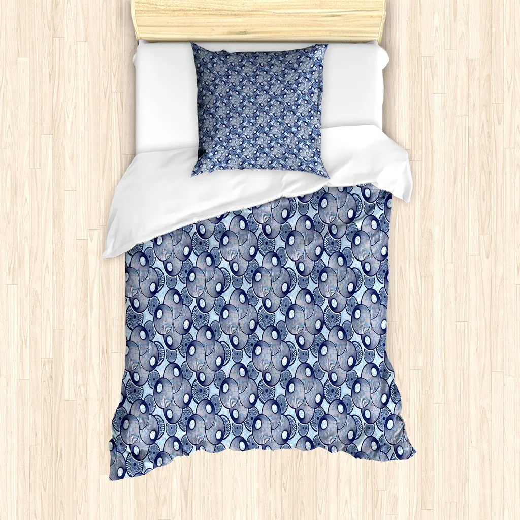 Copripiumino Singolo 135x200 ABAKUHAUS Blu Navy | Design Mare Antiacaro