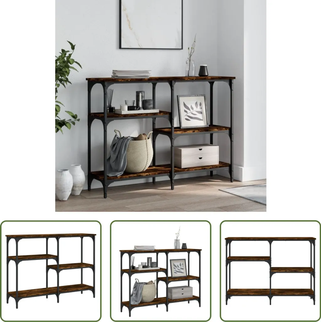 Mobile Consolle Salvaspazio 102x29 cm Rovere Fumé - The Living Store