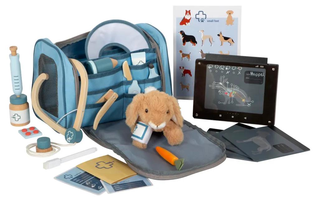 Small Foot 12737 Sac de Vétérinaire avec Lapin en Peluche 24 Pièces
