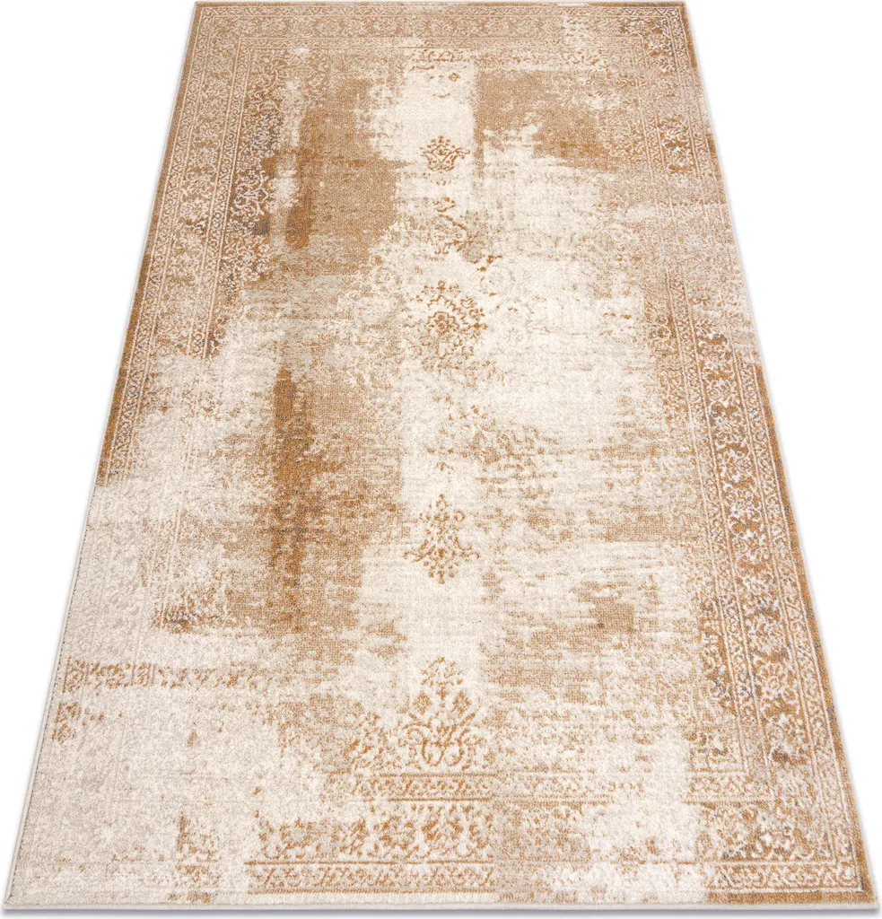 Tapis de Couloir en Laine Beige Vintage 80x150 cm pour Salon Chic