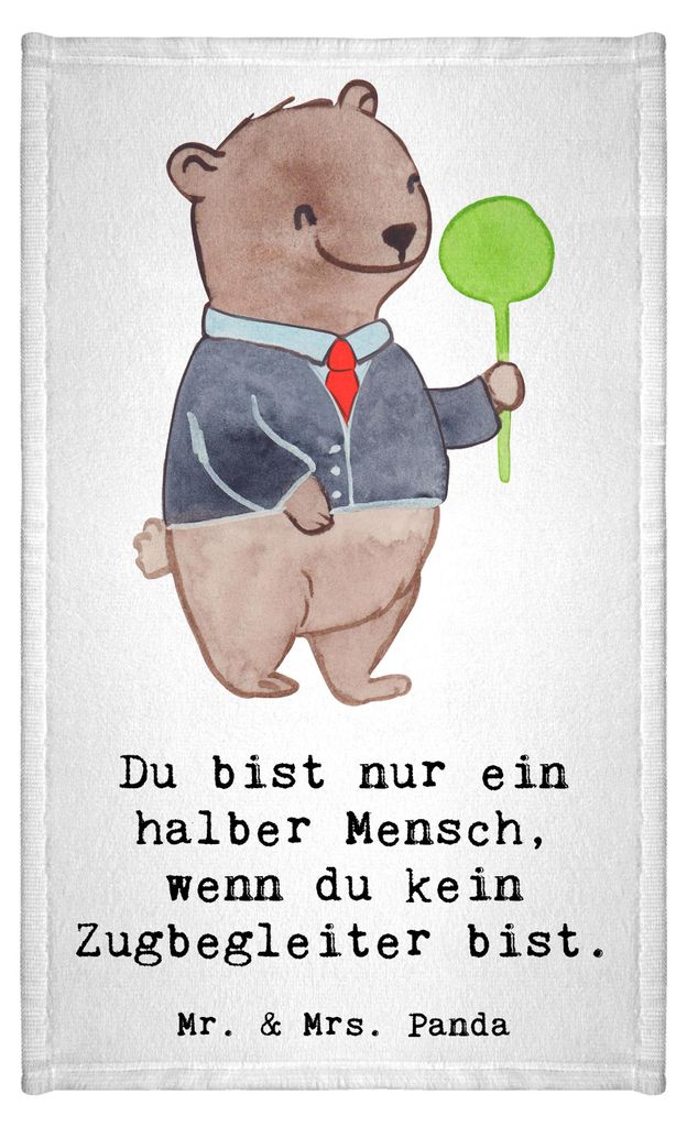 Mr. & Mrs. Panda Handtuch Zugbegleiter Herz - Weiß - Produktbild 