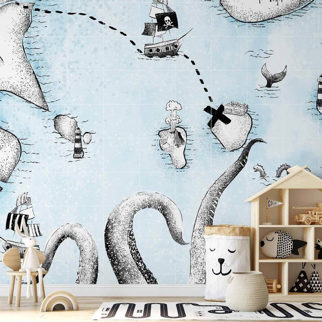 Vlies Fototapete - Treasure Map 300x210 cm Für Kinder e-A-0150-a-a