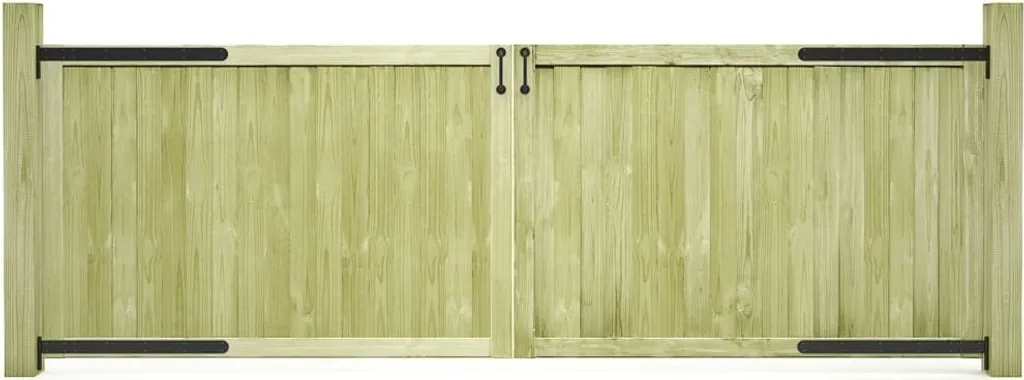 Portails de jardin vidaXL 2 pièces 300x100 cm en pin imprégné vert