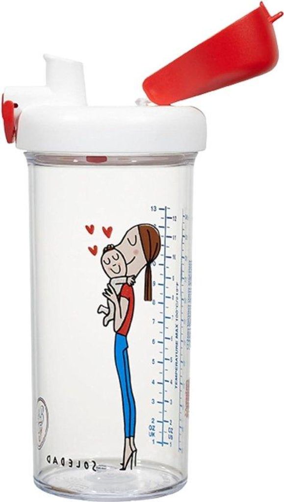 Babyflasche für Säuglinge ab 6 Monaten 2-in-1 - 360 ml Flasche mit breiter Halsöffnung licht und robust - Fruchtfilter und Filter mit 3 Geschwin...