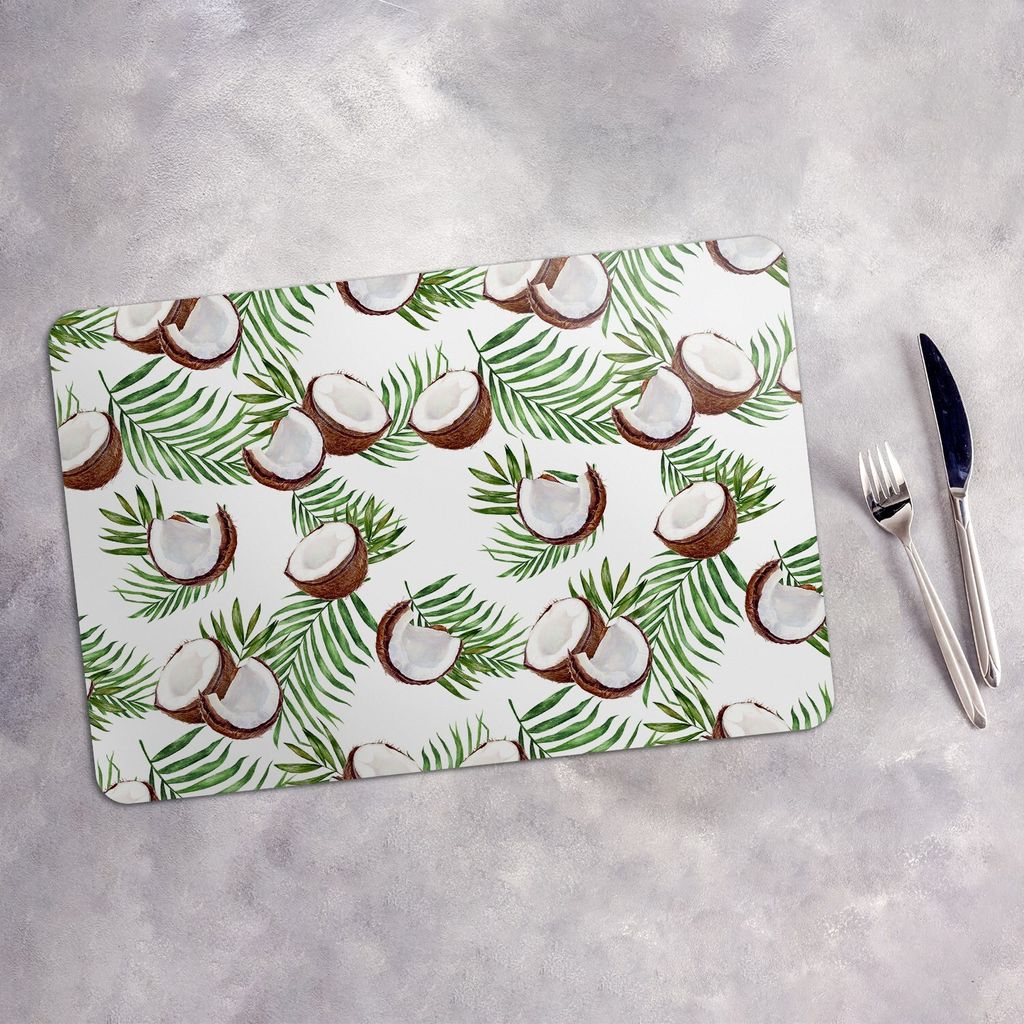 Tischset 4x45x30 cm + 10fi cm Platzset Tischmatte Platzmatte Untersetzer - Coconut