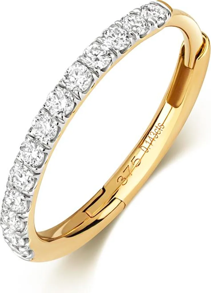 Piercing de luxe en Or et Diamant 0.14 Carat pour cartilage de l'oreille