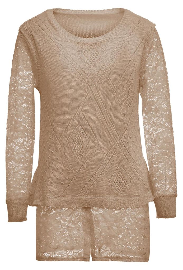 LYNNEA damen strickpullover - Beige, XS/S