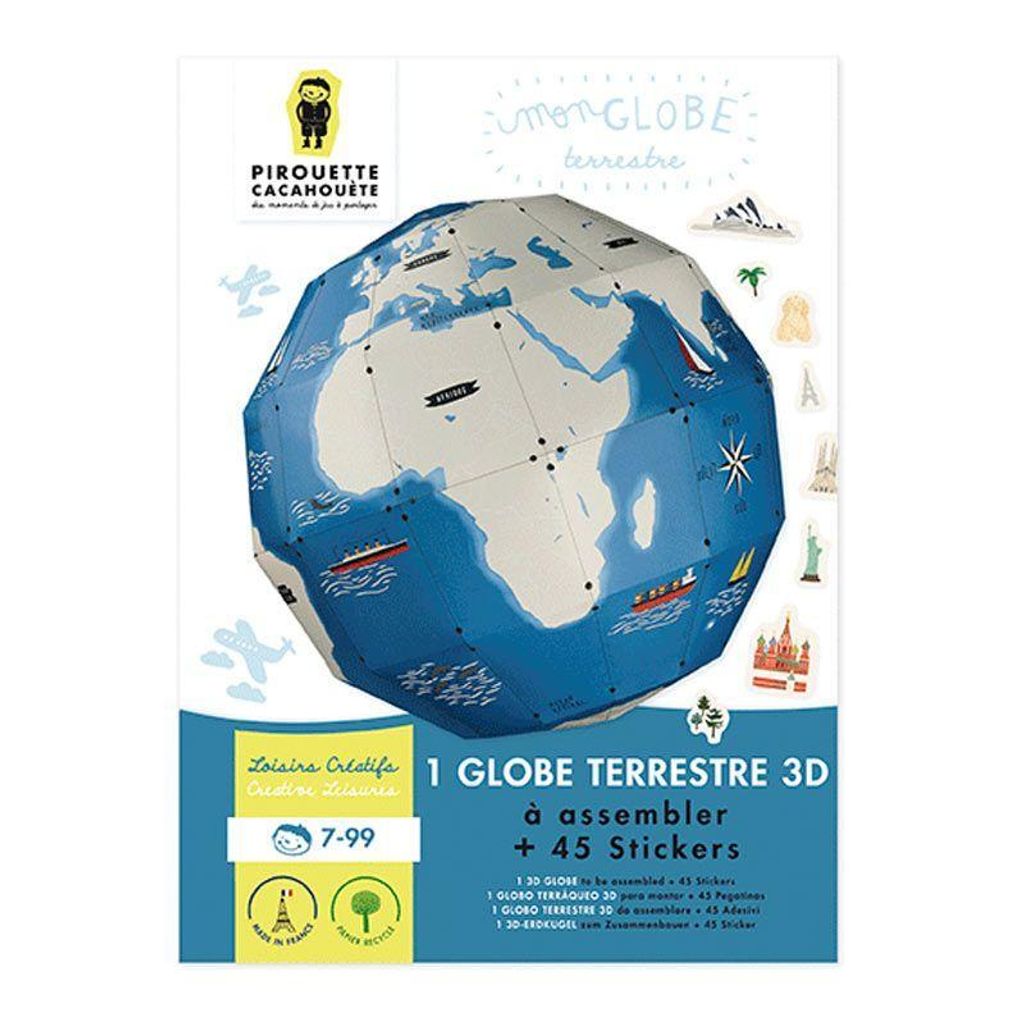 3D Globus Bausatz aus Recyclingpapier, 27 cm Durchmesser