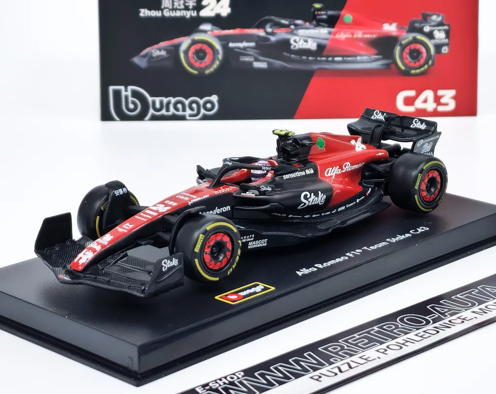 Cadeau Passion F1 : Alfa Romeo C43 Zhou Guanyu Bburago 1:43 miniature