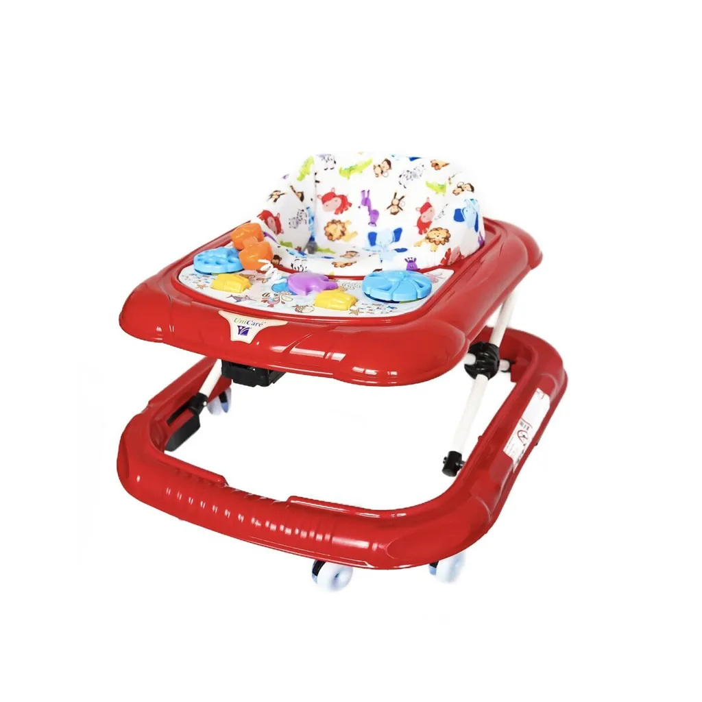 Trotteur pousseur pour bébé dès 6 mois coloris rouge vif - 56x64x50 cm