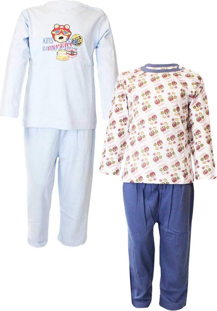 Kleinkinder Schlafanzug 2er Pack 86/92 Blau-Racing-Bär Produktbild 