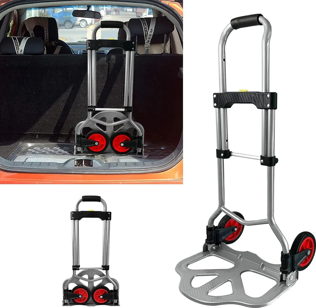 Chariot transport pliable pour cartable scolaire et bagages de voyage