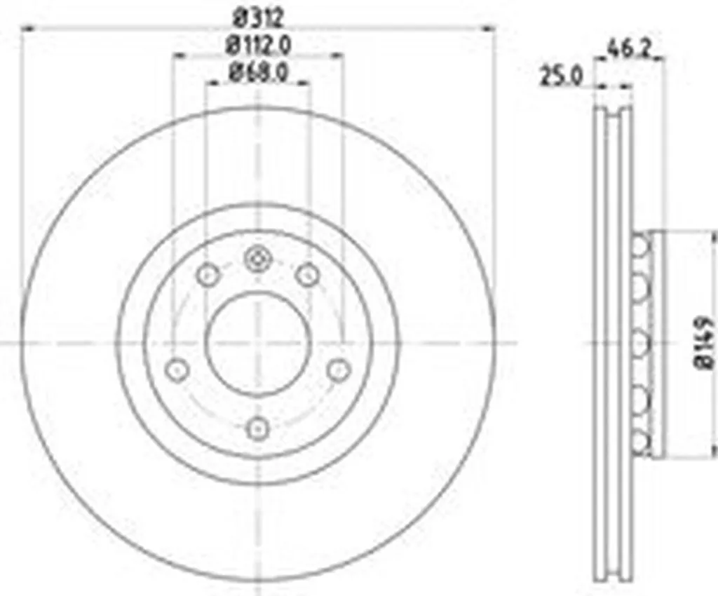 Paire de Disques de Frein Avant Ventilés HELLA pour Skoda Superb et VW Passat