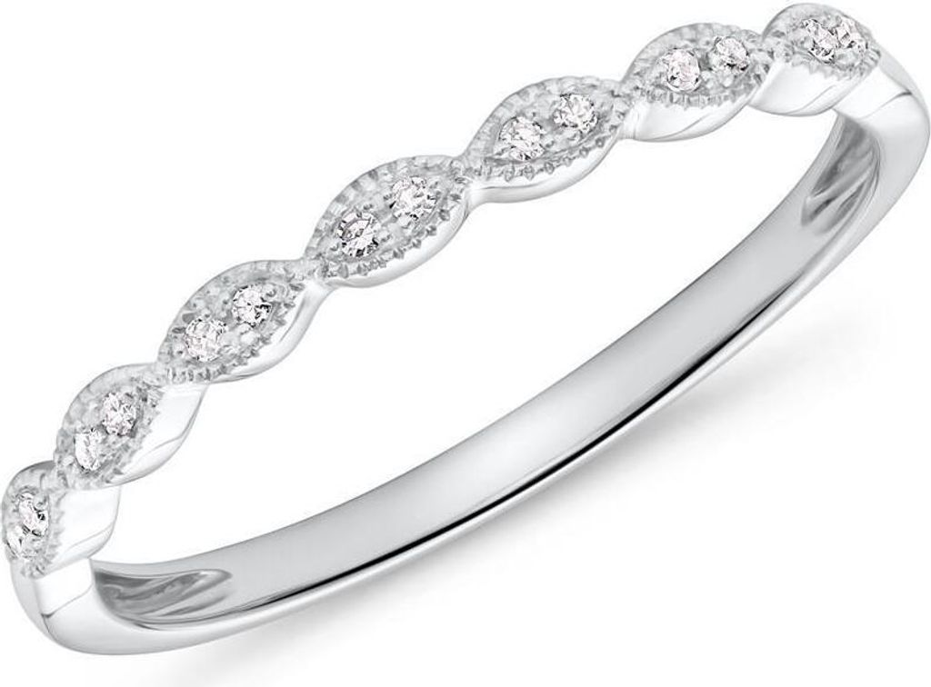 585er Weißgold Ring mit 14 Brillanten