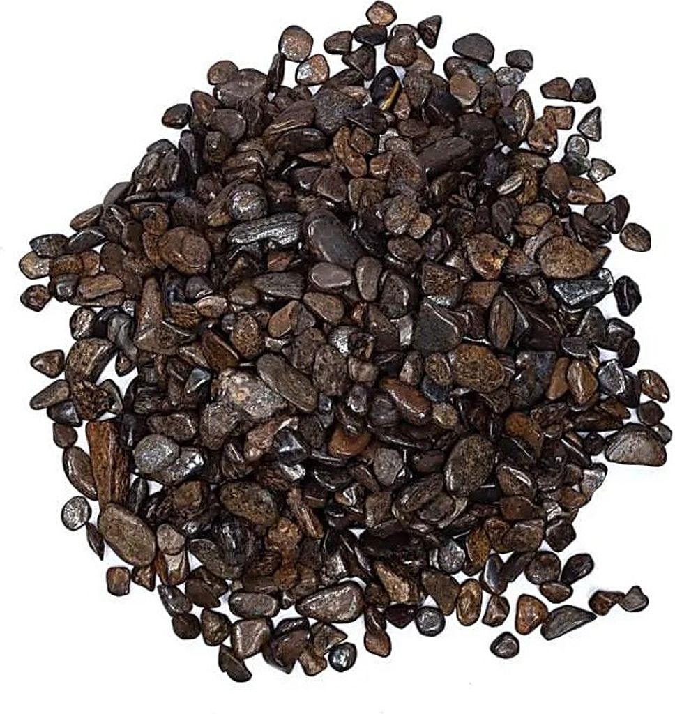 Bronzit-Trommelsteine A/B-Qualität – 2er-Set – ±800 g; ±0,5–2,5 cm