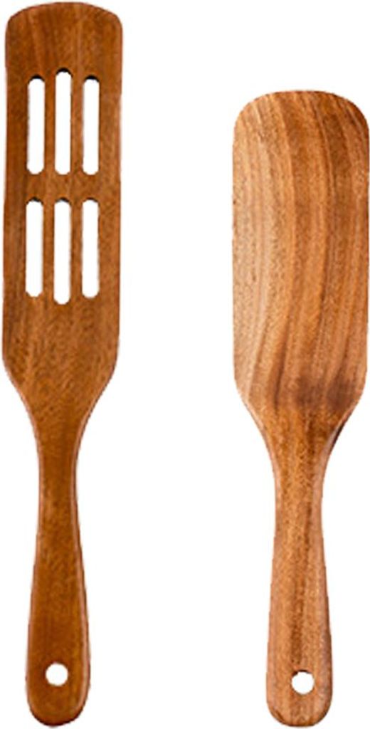 Küchenhelfer aus Holz 2er Set, Holzutensilien zum Kochen, Rühren, Mixen, Servieren