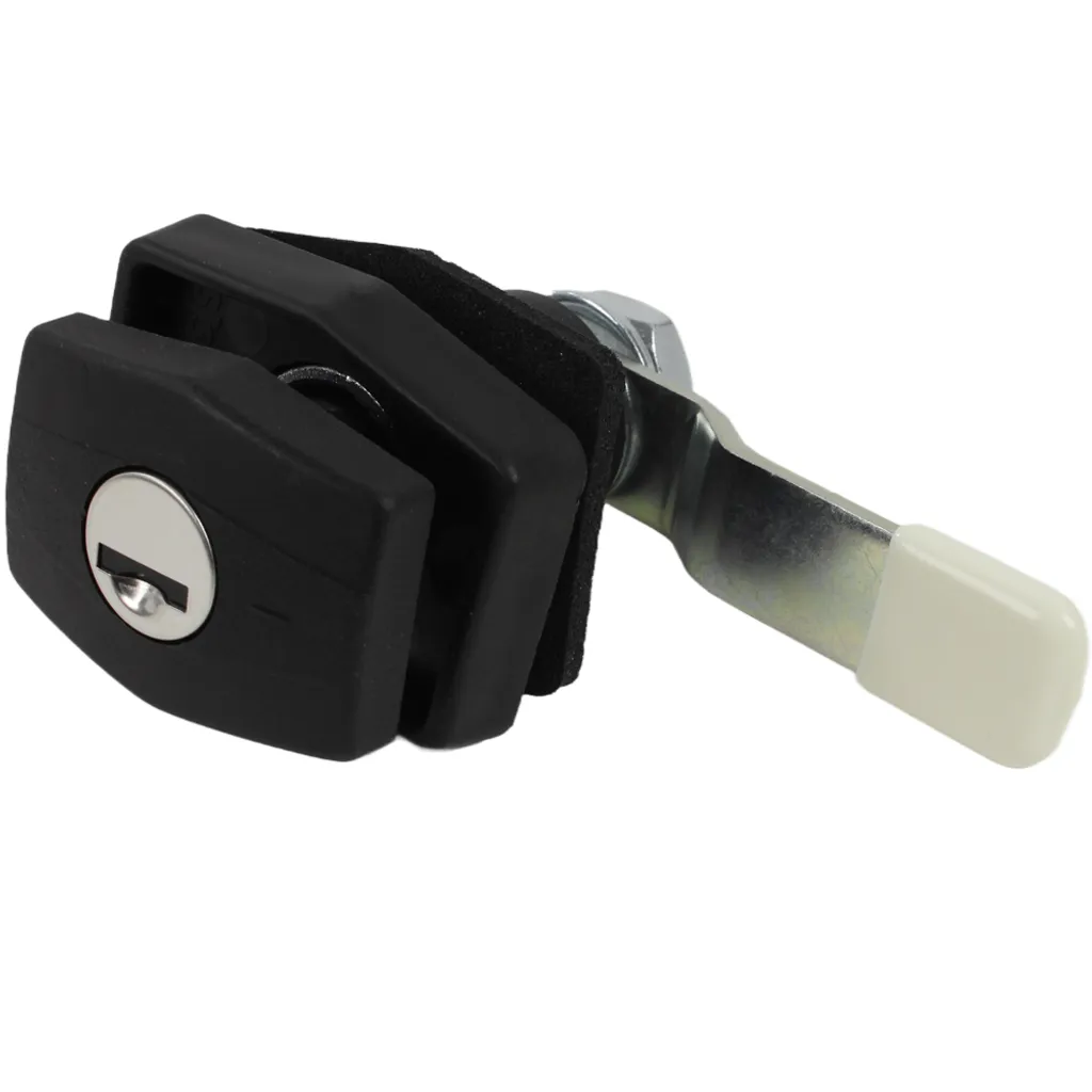 Serrure STS Hexagon noire à bouton poussoir pour volets de caravane
