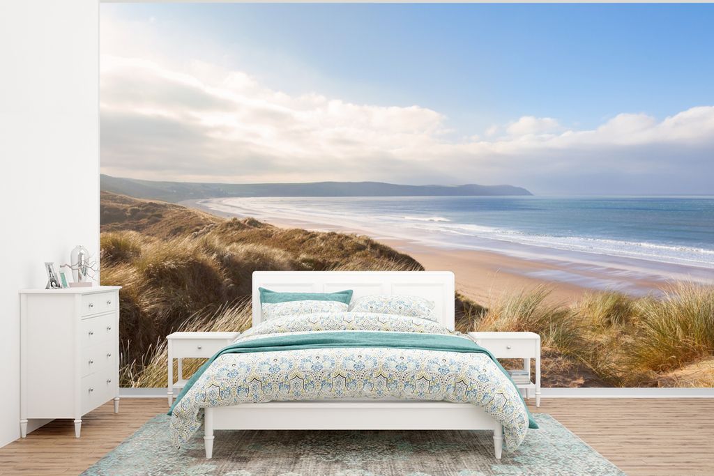 MuchoWow Fototapete für Wohnzimmer oder Schlafzimmer Wandtapete Vinyl Motivtapete Düne - Strand - Wasser - 320x240 cm - Tapeten