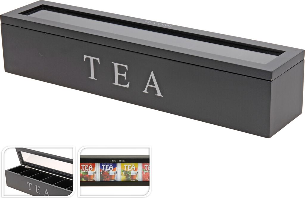 Theedoos zwart 43x90x87cm 6-vaks Produktbild 5
