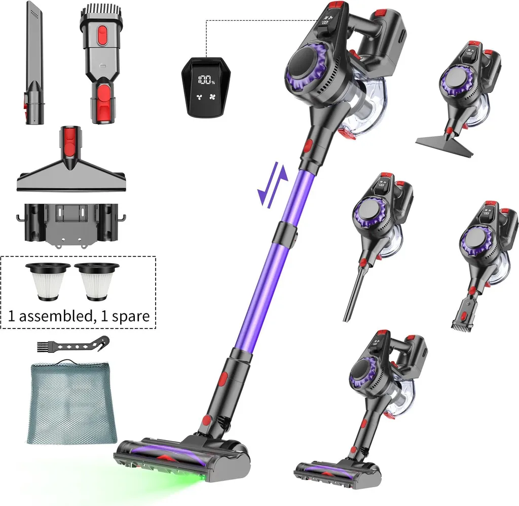 Aspirateur sans fil spécial poils d'animaux - Grande autonomie 59 min