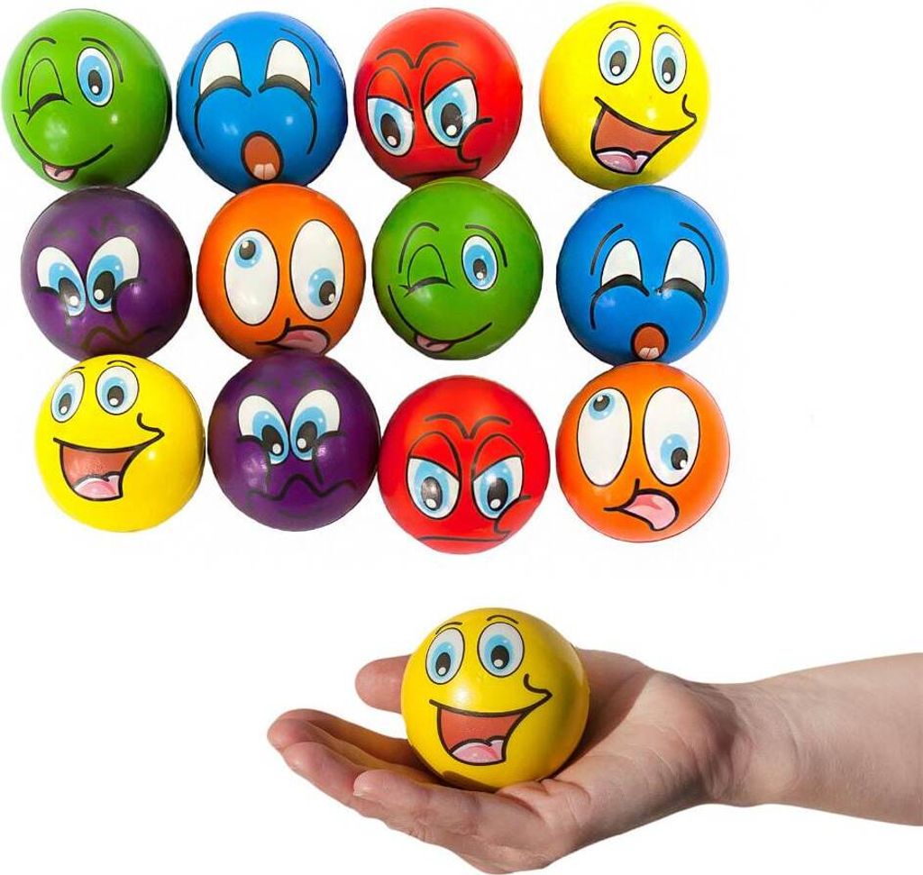 Oblique Unique Smiley Grimassen Knautschball Antistressball Produktbild 