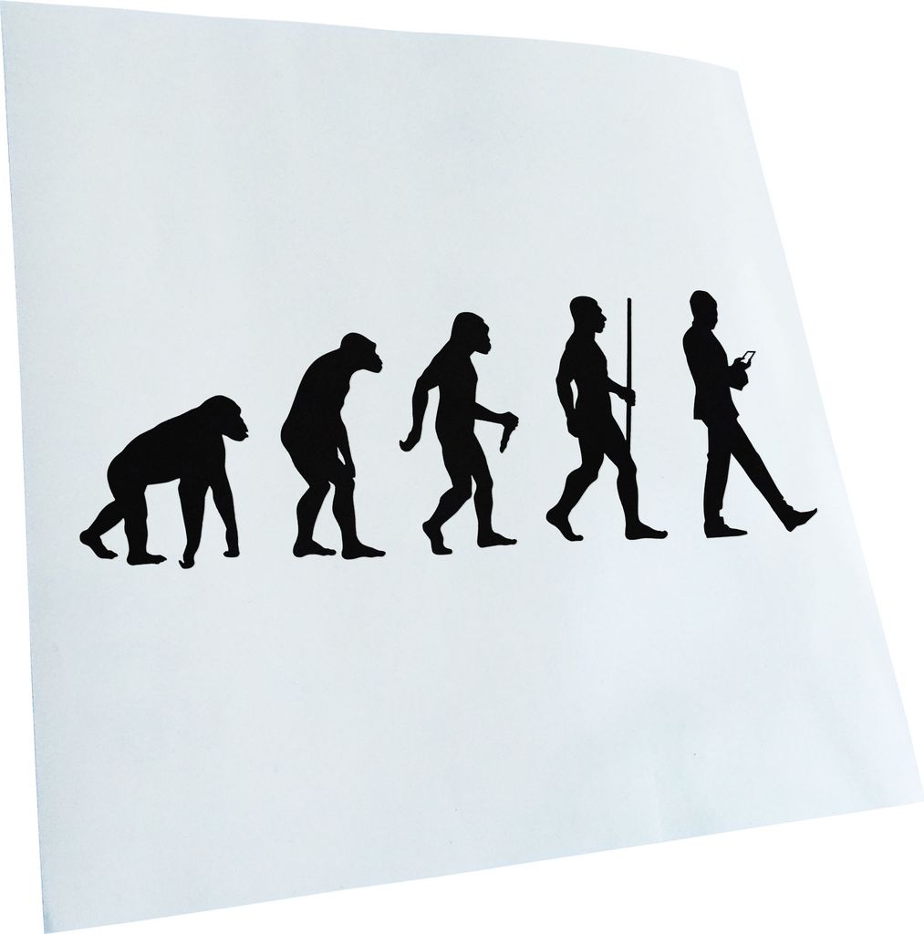 Kiwistar - Autoaufkleber - Evolution Smartphone - Schwarz - 40x14cm - Aufkleber für Auto, Laptop, Fahrrad, LKW, Motorrad mehrfarbig JDM Decal Racing