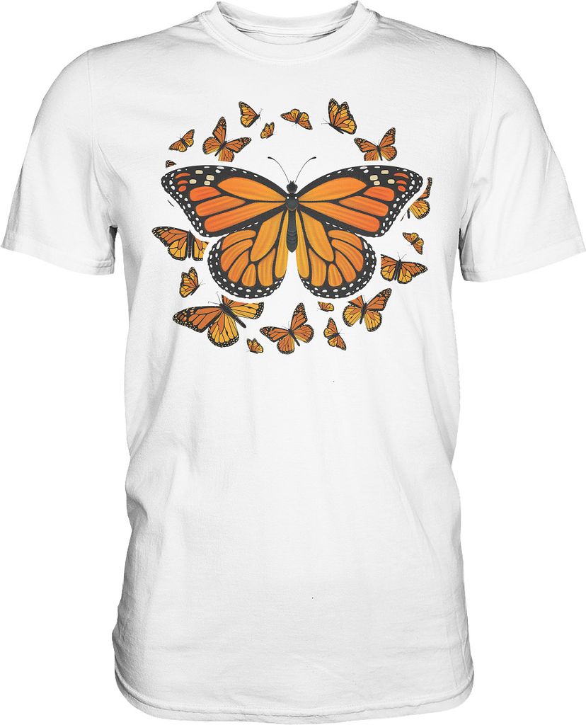 Frauen Monarch Schmetterling T-Shirt – White / S Produktbild 