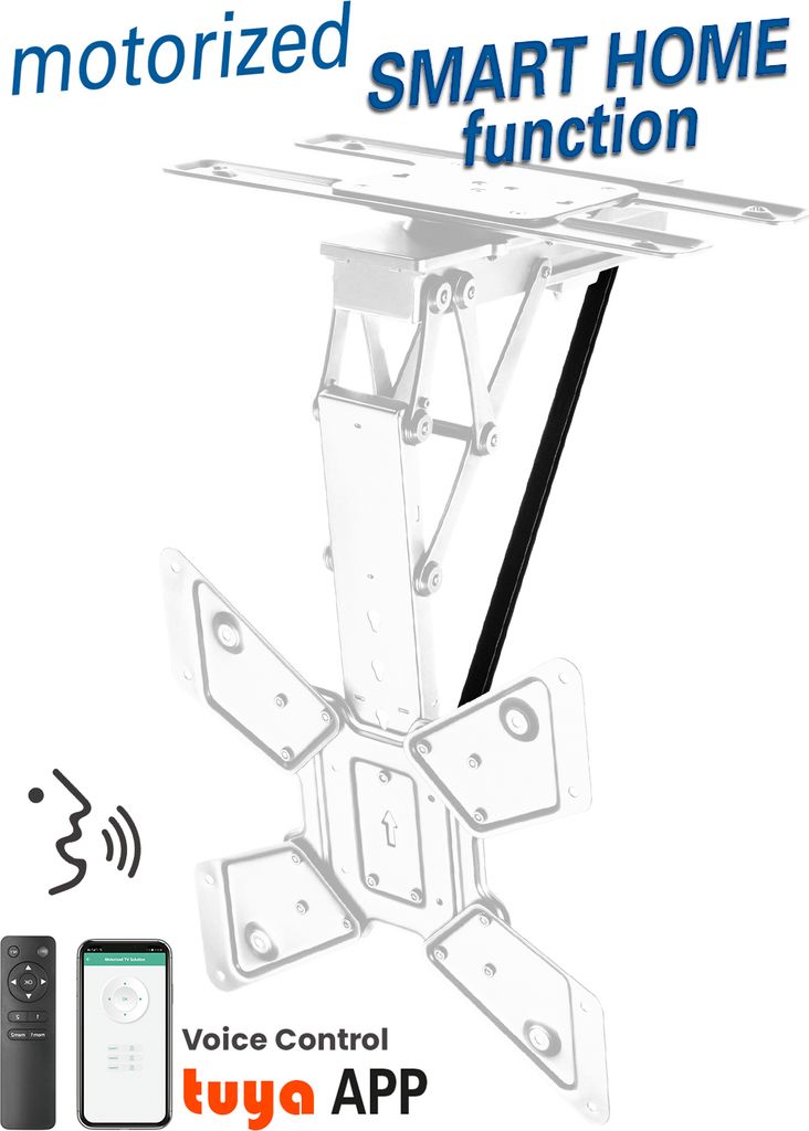 my wall HL 48 MWL TV Deckenhalter klappbar motorisiert 23 - 65 Zoll Fernseher sprachgesteuert Smart