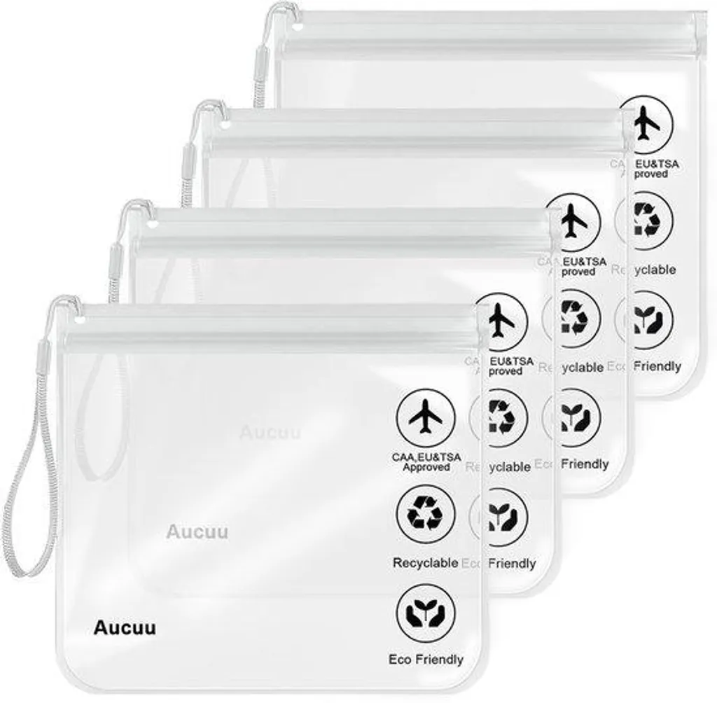 Sacs plastiques transparents 20x20 cm étanches pour liquides en avion