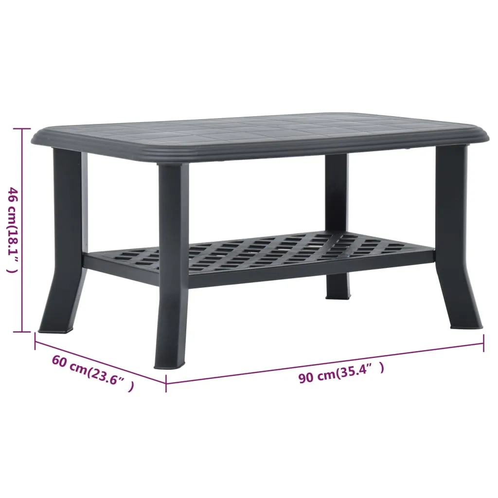 Table basse légère et résistante en plastique anthracite 90 cm - 8