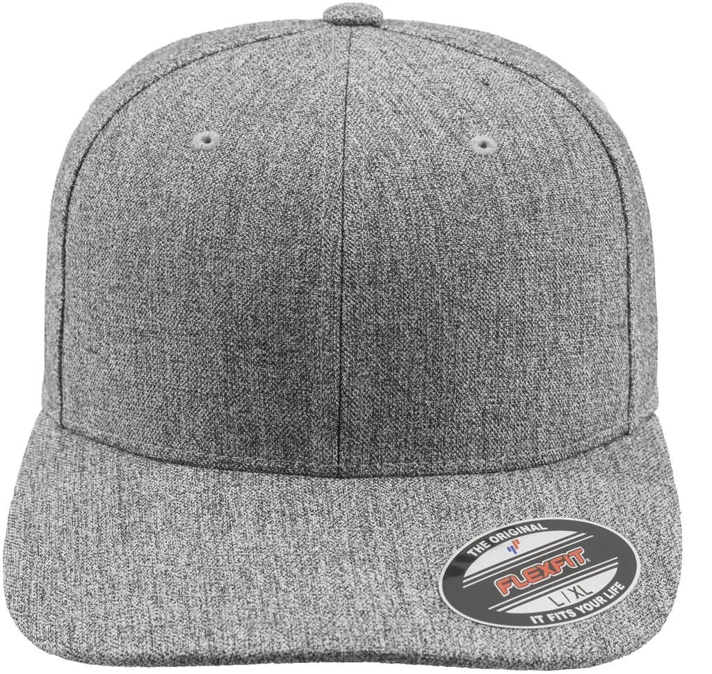 Berretto Flexfit 6277PS Heather Grey S/M | Visiera Nera Professionale - 9