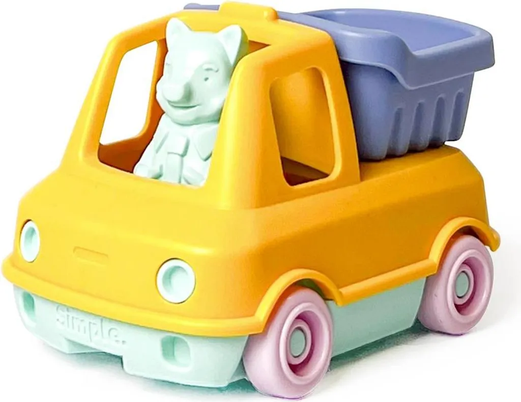 Camion benne jouet orange LE JOUET SIMPLE en plastique durable recyclé