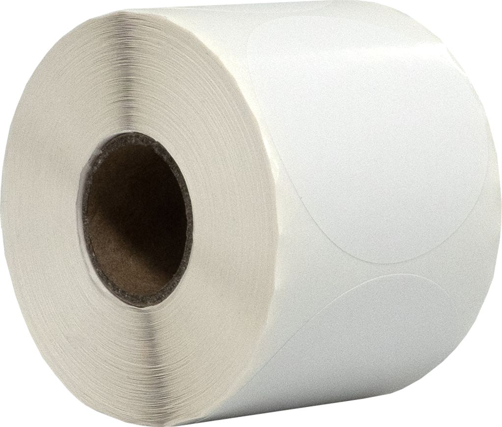 DULA Runde Etiketten - Weiß - 50mm - 500 Aufkleber auf Rolle - Siegel - Markierungspunkte - Leere runde Aufkleber auf Rolle