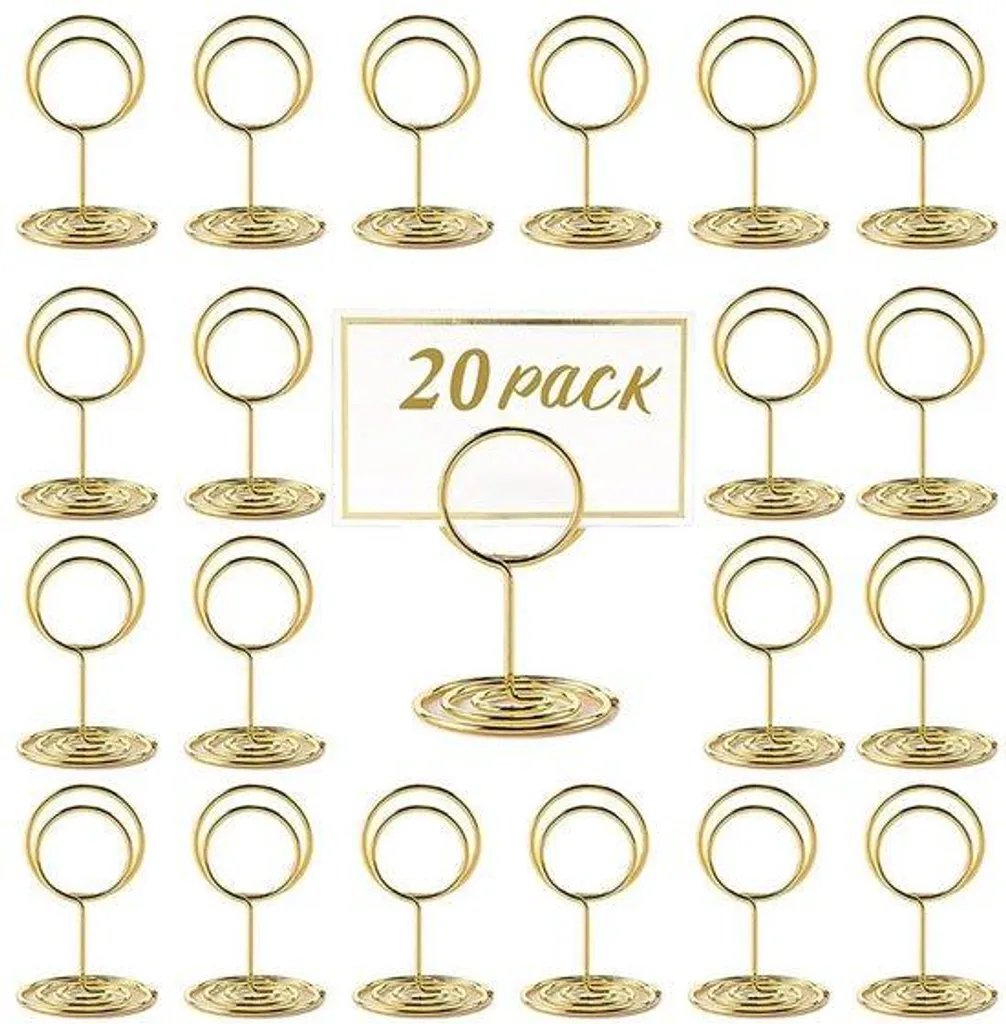 Mini porte-noms dorés en métal laqué lot de 20 pour décoration de fête