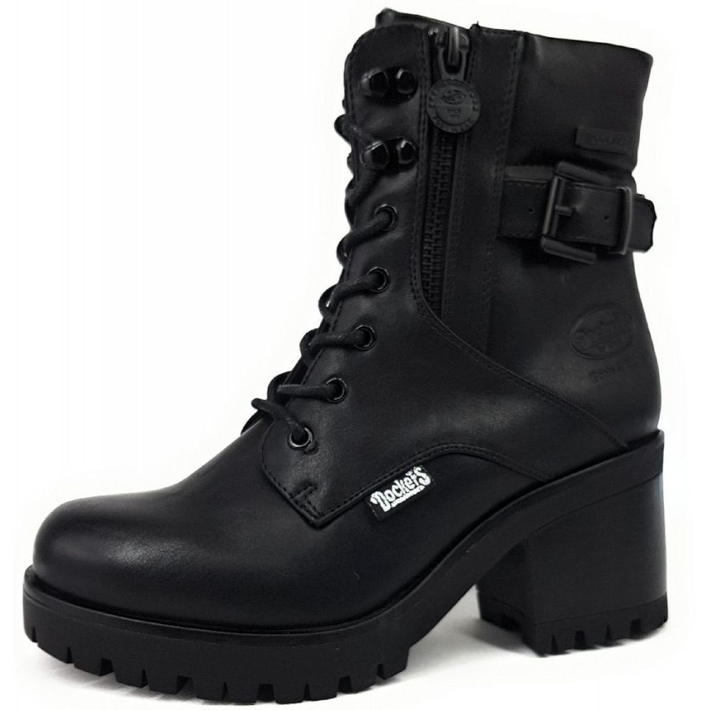 Sznurowane botki Dockers by Gerli czarne Zdjęcie produktu 