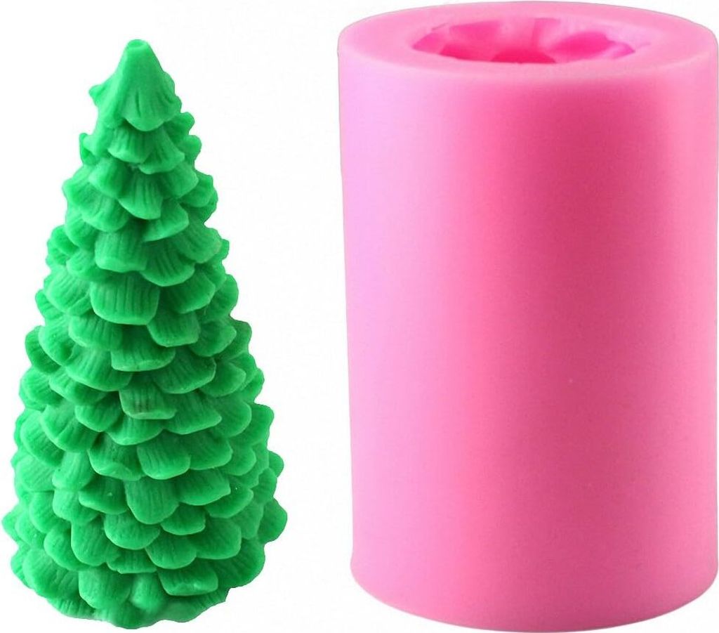3D-Weihnachtsbaum-Kerzenform – Weihnachtsfeier-Silikonform für Fondant, Fimo-Ton, Seife, Schokolade, Kuchendekoration
