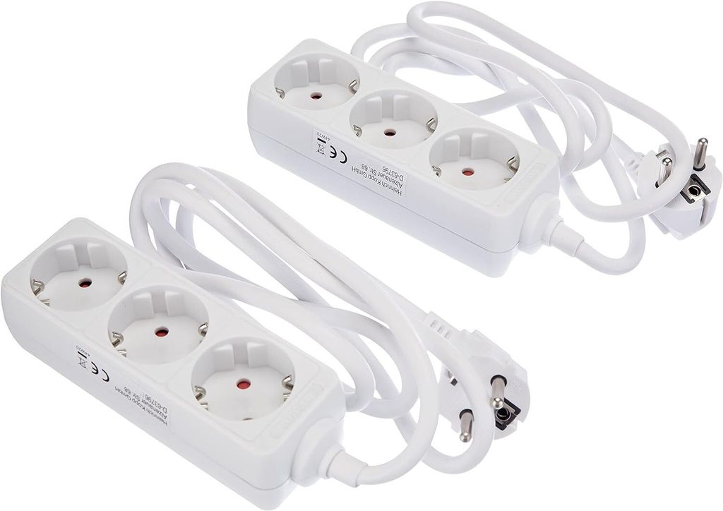 Kopp 2er Set Steckdosenleiste 3-Fach mit 45° gedrehten Produktbild 