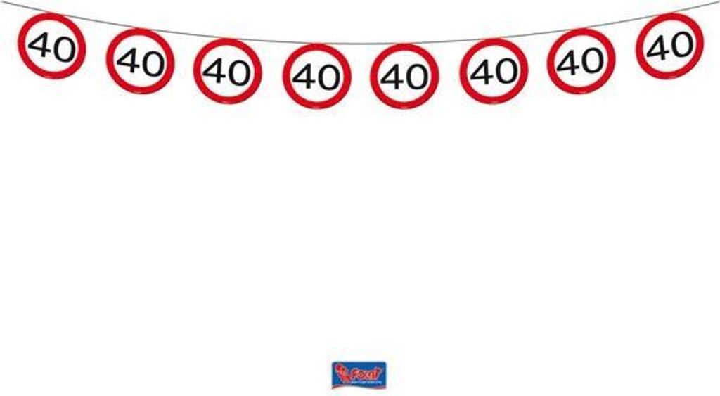 Verkehrsschild 40 Wimpelkette 12m
