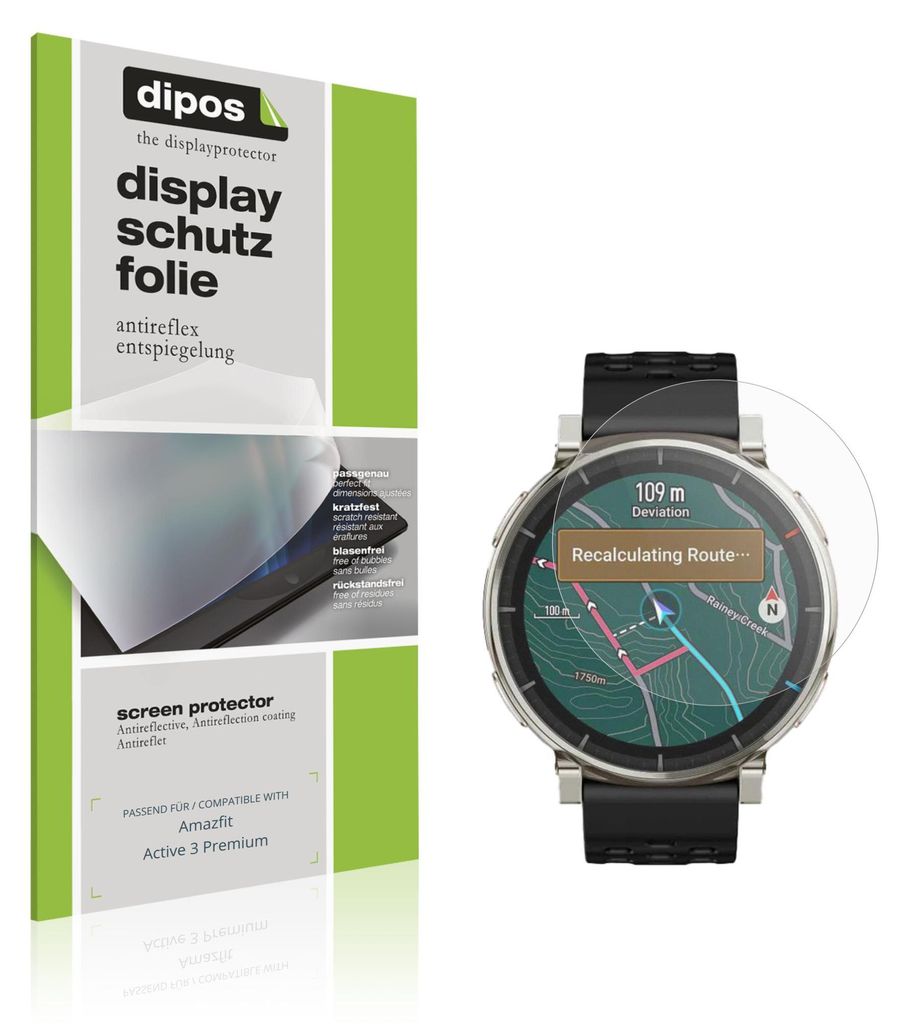 6x Schutzfolie für Amazfit Active 3 Premium matt Displayschutzfolie Folie Display Schutz dipos
