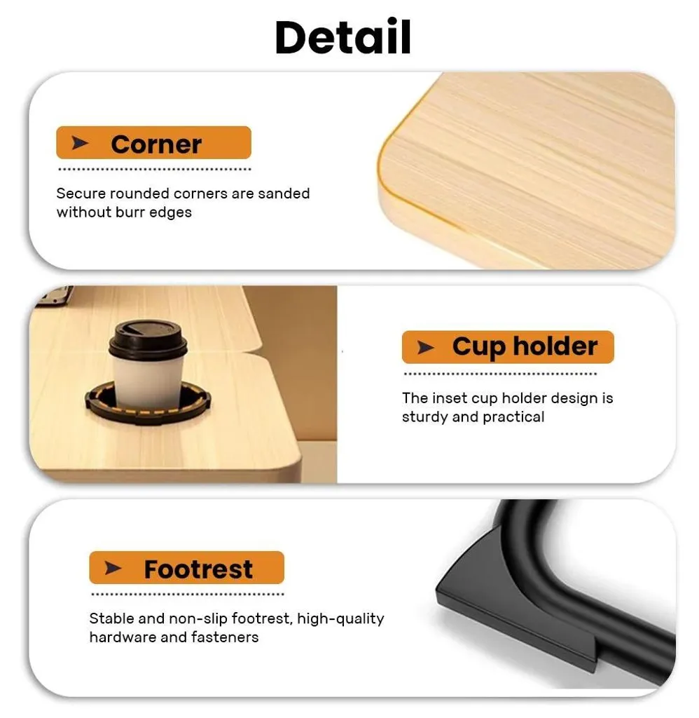 Table pour ordinateur portable : fini le mal de dos au lit avec ce support blanc - 3