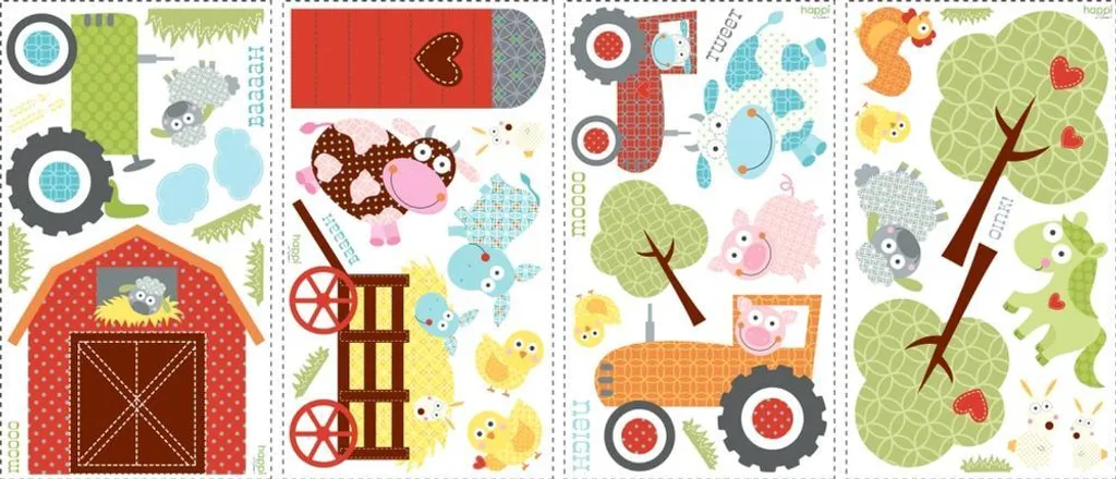 Aménager une Chambre Bébé avec Stickers RoomMates Animaux de la Ferme 3D