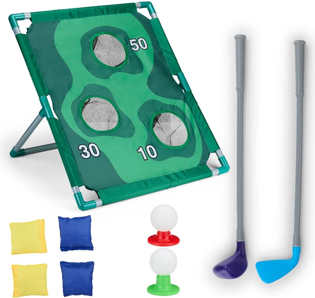 Jeu de Golf et Cornhole Enfant - Pack de Plein Air avec Accessoires Complets