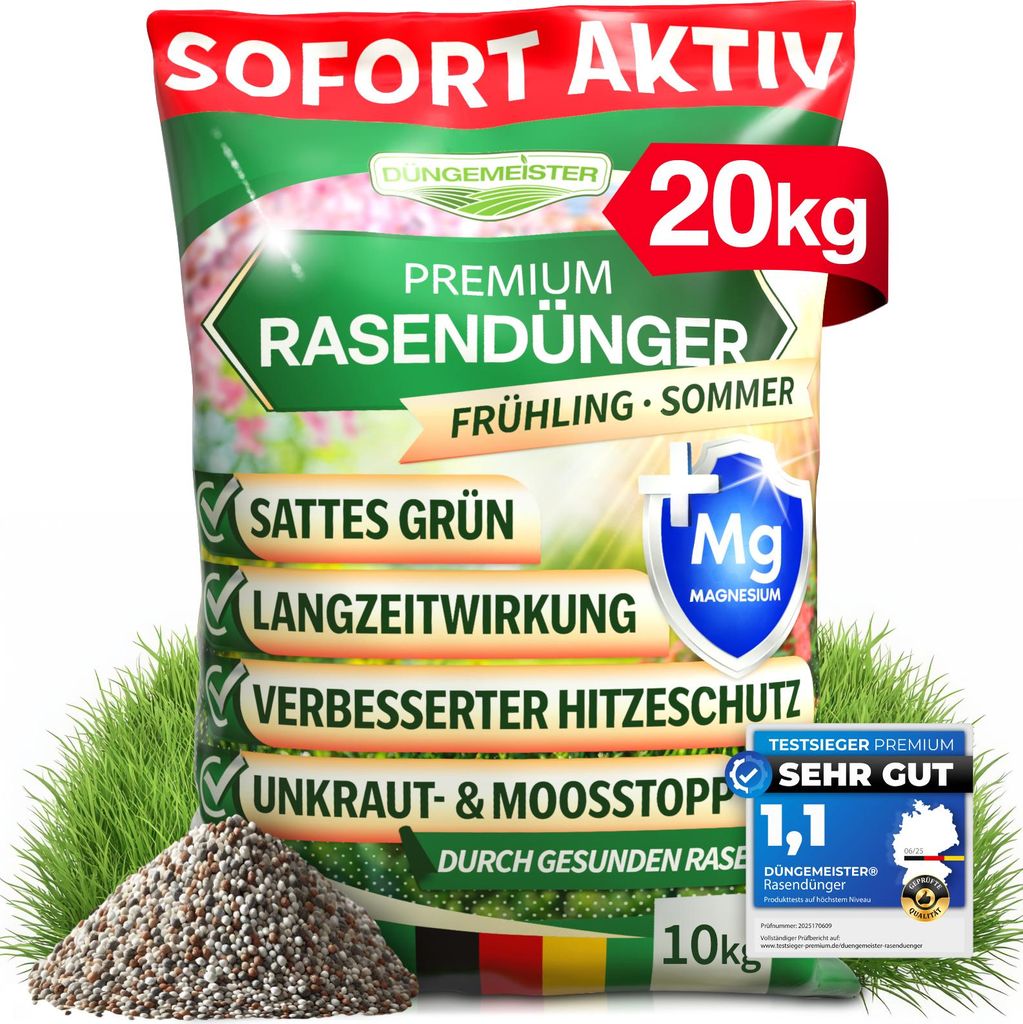 DÜNGEMEISTER Rasendünger für Ihren sattgrünsten Traumrasen Produktbild 