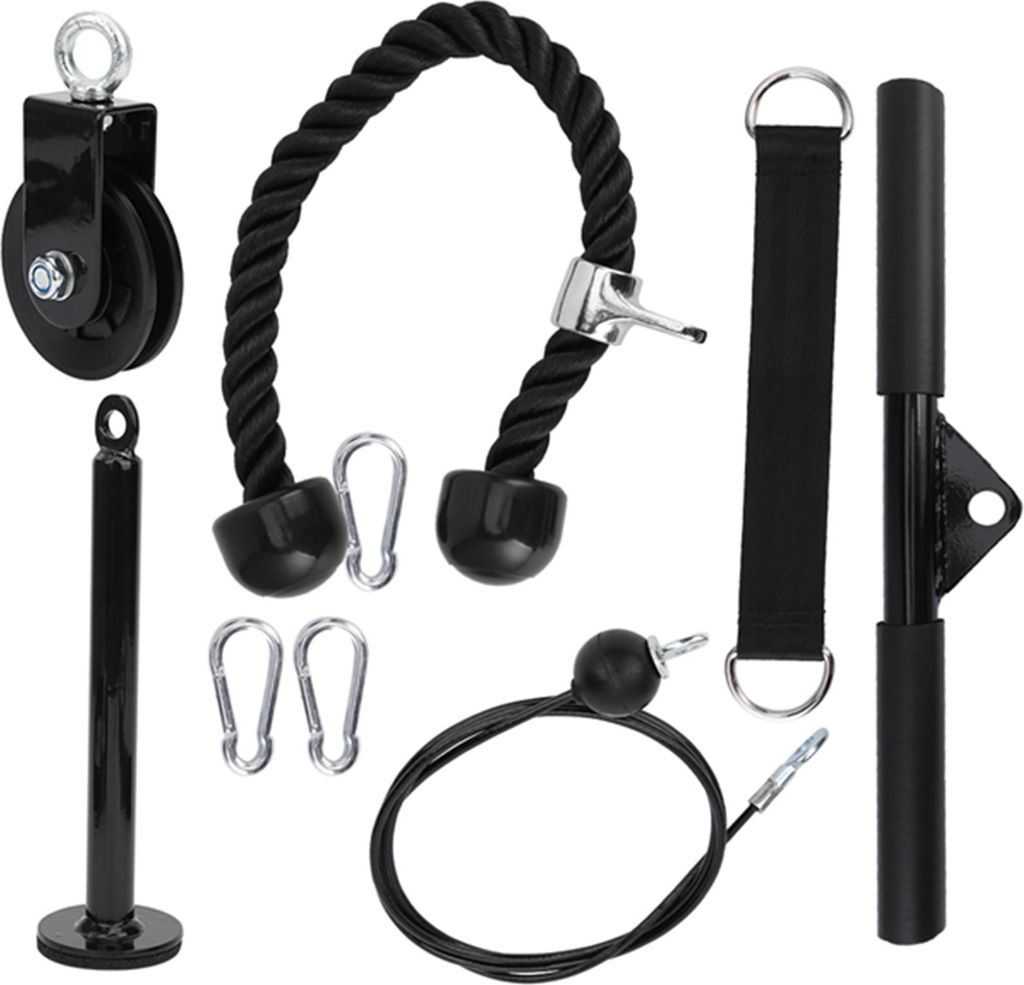 9pcs/Set DIY Fitness Equipment Set Home Training Arm Krafttraining Seilscheibe System