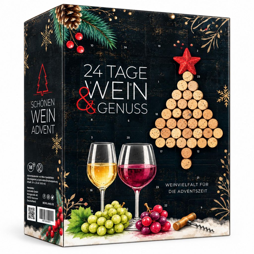 BOXILAND®: Calendario dell'Avvento con vino 2026, 24 Immagine del prodotto 