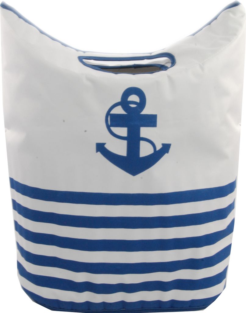 Wäschesammler Wäschetonnen Tasche faltbar Polyester Marine Motiv 42x29 h.60 50L